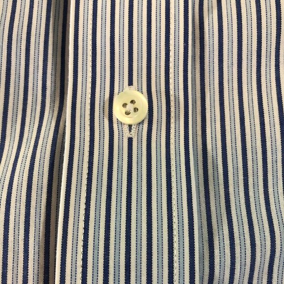 Brooks Brothers 1818 Mens Size 17-33 Non-Iron Shirt 100% Cotton Blue Stripe - Picture 4 of 9